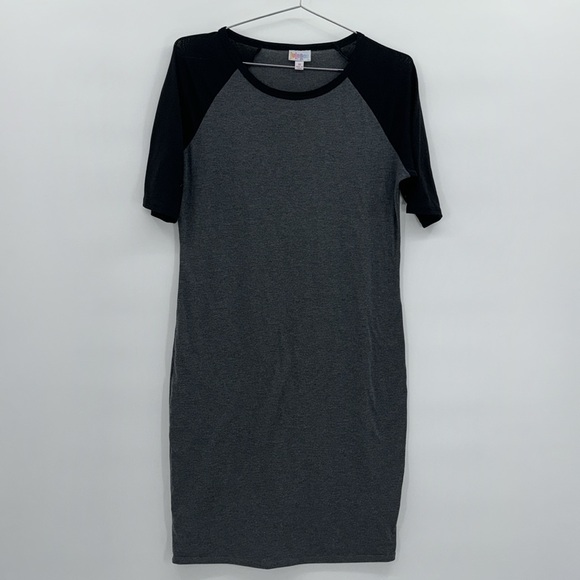 Lularoe Julia Black and Grey Dress M - Picture 1 of 6